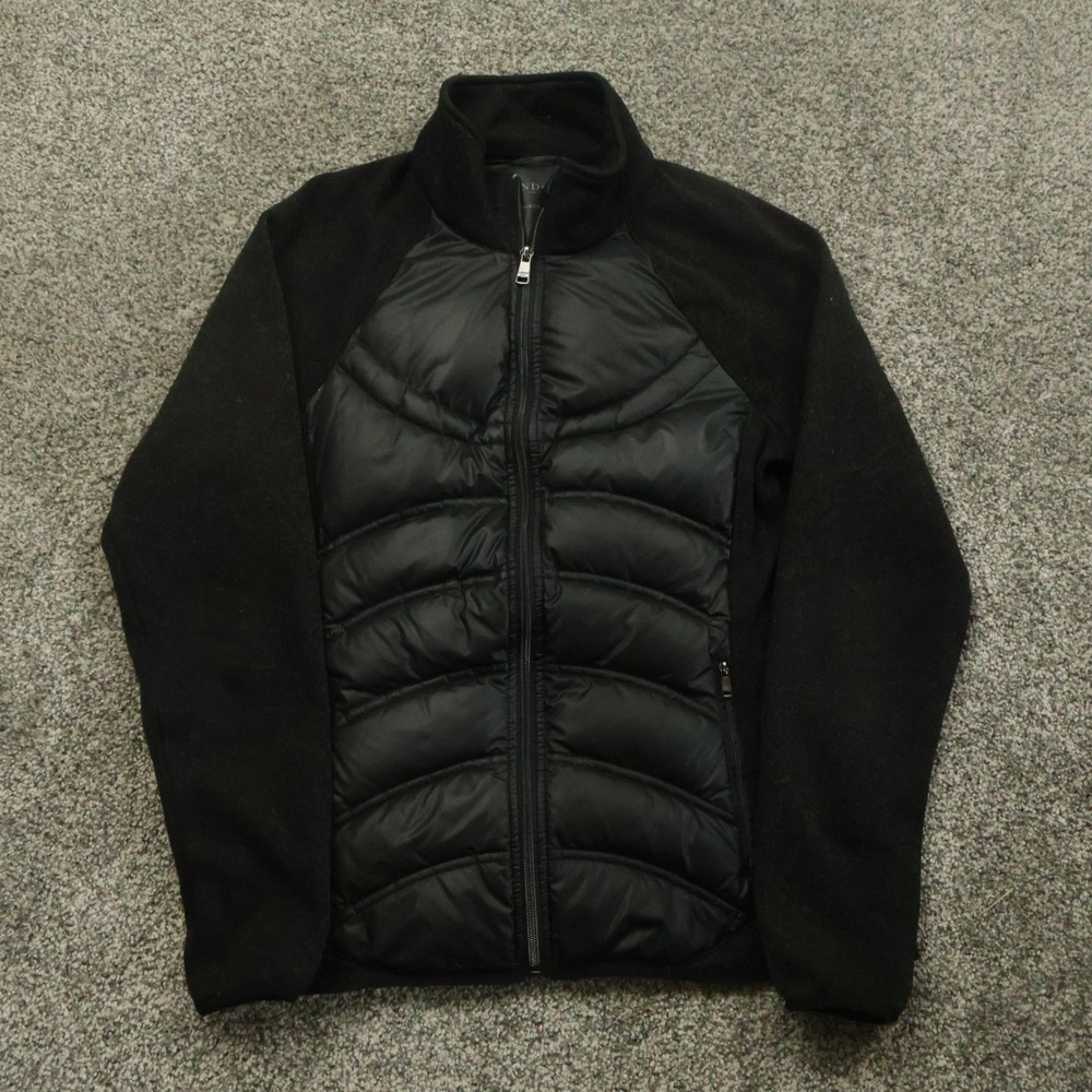 London Fog Jacket Womens M Black Puffer down feathers  Full Zip Lightweight Coat